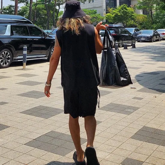 OUKU Men's Tank T-shirt Suits 2 Pieces Outfits Tee & Shorts Sleeveless Crew Neck Summer Plain Fashion Casual 2 Piece Vacation Daily Wear Going out Black White Top Tee for Men