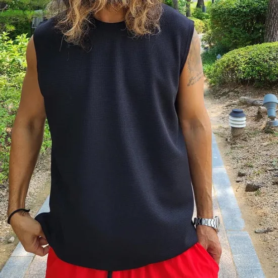 OUKU Men's Tank T-shirt Suits 2 Pieces Outfits Tee & Shorts Sleeveless Crew Neck Summer Plain Fashion Casual 2 Piece Vacation Daily Wear Going out Black White Top Tee for Men