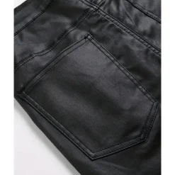 OUKU Men's Tapered pants Trousers Lederhosen Buttons Pocket Plain Comfort Outdoor Daily Fashion Casual Micro-elastic Black