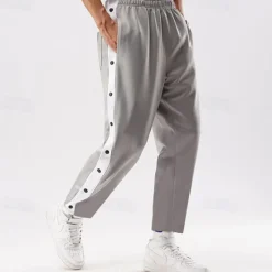 Outlet OUKU Men's Tear Away Basketball Pants Sweatpants High Split Snap Button Casual Post-Surgery with Pockets