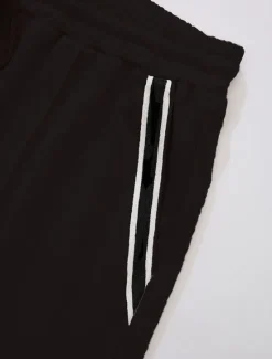 New OUKU Men's Tee & Drawstring Waist Shorts 2 Pieces Outfits Short Sleeves Crewneck Summer Striped Fashion Sport Casual 2 Piece Striped Trim Vacation Daily Wear Activewear Black Pink Khaki Top Tee for Men