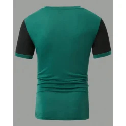 Outlet OUKU Men's Tee Short Sleeve Shirt Tee Top Short Sleeve Crewneck Spring & Fall Letter Print Fashion Designer Color Block Vacation Street Going out Top Tee for Men Green