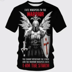 Discount OUKU Men's Templar Cross Graphic Prints Soldier T Shirt Christian T Shirts Short Sleeve T shirt 3D Print Crew Neck Shirt Vintage Sports Designer Outdoor Street Daily Black / Gray Black+Black Black Summer