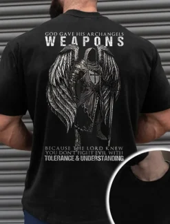 New OUKU Men's Templar Cross Graphic Prints Old People T Shirt Graphic Tee Cotton Short Sleeves Graphic Shirt Black Navy Blue Green Comfortable Tee Vacation Street Fashion Designer Clothing