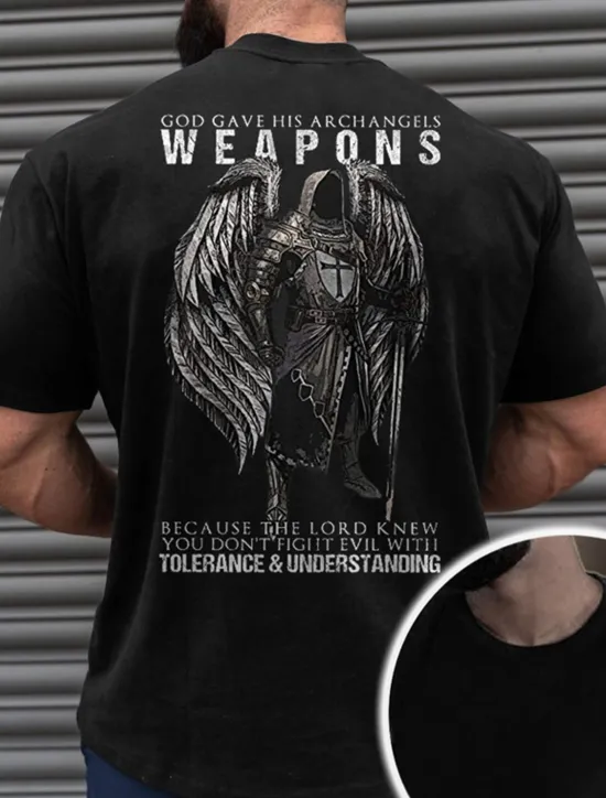 New OUKU Men's Templar Cross Graphic Prints Old People T Shirt Graphic Tee Cotton Short Sleeves Graphic Shirt Black Navy Blue Green Comfortable Tee Vacation Street Fashion Designer Clothing