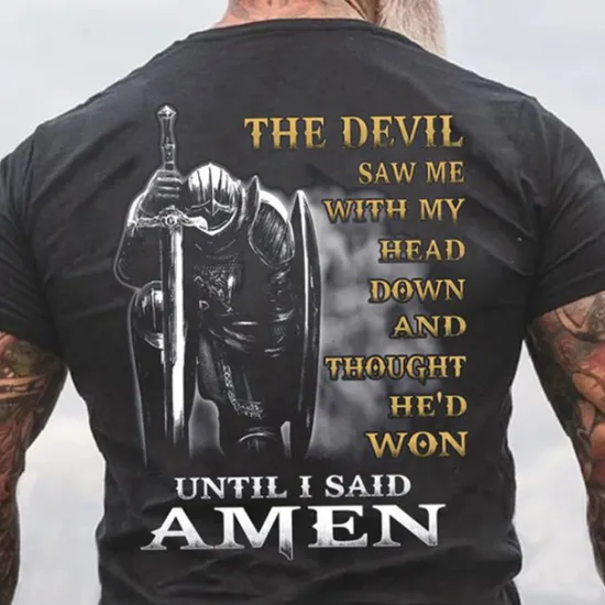 OUKU Men's Templar Cross Letter T Shirt Graphic Tee Christian T Shirts Short Sleeve T shirt 3D Print Crew Neck Shirt Vintage Fashion Designer Street Casual Daily Black Red Navy Blue Summer Clothing Apparel