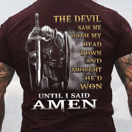 OUKU Men's Templar Cross Letter T Shirt Graphic Tee Christian T Shirts Short Sleeve T shirt 3D Print Crew Neck Shirt Vintage Fashion Designer Street Casual Daily Black Red Navy Blue Summer Clothing Apparel