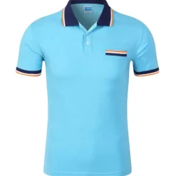 Online OUKU Men's Tennis Shirt Polo Shirt Sports golf shirts Collar Shirt Collar Short Sleeve Solid Colored Button Front Summer Regular Fit Black White Yellow Red Blue Purple Tennis Shirt