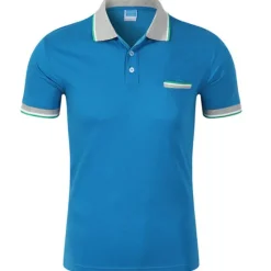 Online OUKU Men's Tennis Shirt Polo Shirt Sports golf shirts Collar Shirt Collar Short Sleeve Solid Colored Button Front Summer Regular Fit Black White Yellow Red Blue Purple Tennis Shirt