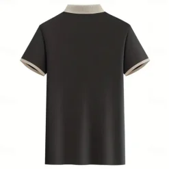 New OUKU Men's Text Eiffel Tower Polo Short Sleeve Polo Shirts Collared Shirts Business Casual School Athleisure Daily Wear 3D Print Summer Black Pink Navy Blue