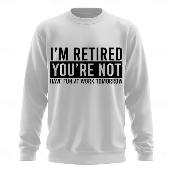 New OUKU Men's Text Funny Slang Sweatshirt Fashion Daily Long Sleeve Crew Neck Black White Crewneck 3D All Seasons Designer