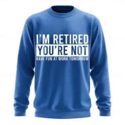 New OUKU Men's Text Funny Slang Sweatshirt Fashion Daily Long Sleeve Crew Neck Black White Crewneck 3D All Seasons Designer