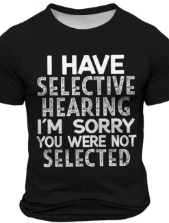 Clearance OUKU Men's Text T Shirt Short Sleeve T shirt 3D Print Crew Neck Shirt Fashion Athleisure Street Sports Outdoor Black Dark Blue Dark Gray Summer Spring Clothing Apparel S M L XL XXL XXXL