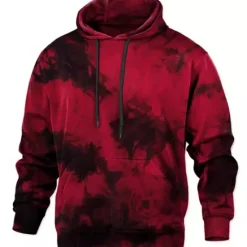Hot OUKU Men's Tie Dye Graphic Prints Hoodie Hoodies Sweatshirt Streetwear Designer Long Sleeve Hooded Daily Sports Black Yellow Print Spring & Fall Designer