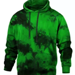 Hot OUKU Men's Tie Dye Graphic Prints Hoodie Hoodies Sweatshirt Streetwear Designer Long Sleeve Hooded Daily Sports Black Yellow Print Spring & Fall Designer