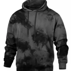 Hot OUKU Men's Tie Dye Graphic Prints Hoodie Hoodies Sweatshirt Streetwear Designer Long Sleeve Hooded Daily Sports Black Yellow Print Spring & Fall Designer
