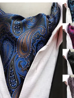 Discount OUKU Men's Ties Cravat Ascot Mixed Color Plaid / Striped / Chevron / Round Daily Wear Festival