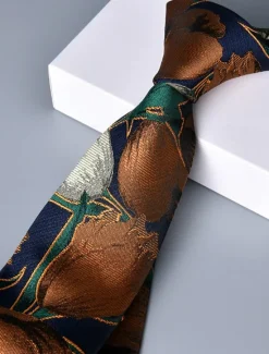 OUKU Men's Ties Neckties Classic Print Print Floral Print Wedding Birthday Party
