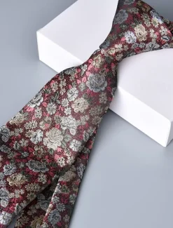 OUKU Men's Ties Neckties Classic Print Print Floral Print Wedding Birthday Party