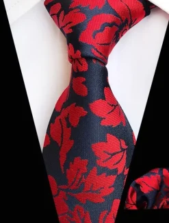 Sale OUKU Men's Ties Neckties Work Floral Jacquard Formal Business