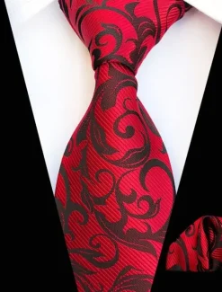 Sale OUKU Men's Ties Neckties Work Floral Jacquard Formal Business