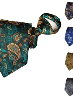Online OUKU Men's Ties Neckties Work Print Formal Business