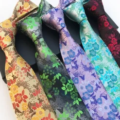 New OUKU Men's Ties Neckties Work Wedding Gentleman Jacquard Fashion Print Floral Formal Business