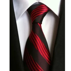 Best OUKU Men's Ties Neckties Work Wedding Gentleman Formal Style Modern Style Jacquard Fashion Striped Formal Business Formal Evening