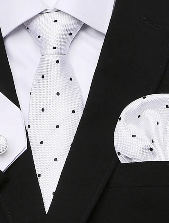 Online OUKU Men's Ties Pocket Square Cufflinks Sets Work Wedding Formal Style Classic Plaid Daily events
