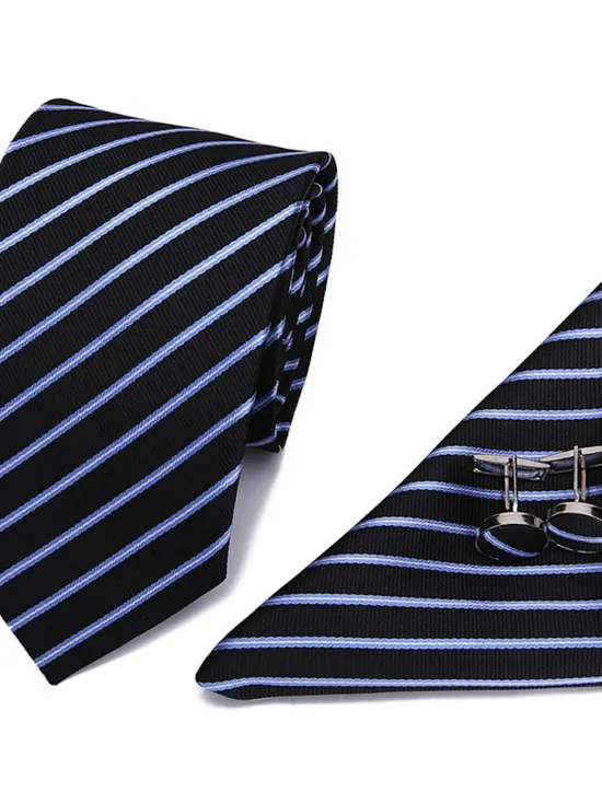 Online OUKU Men's Ties Pocket Square Cufflinks Sets Work Wedding Formal Style Classic Plaid Daily events