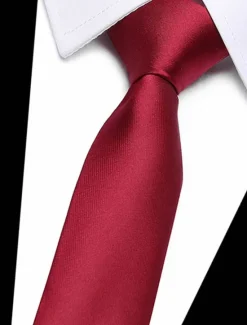 Online OUKU Men's Ties Pocket Square Cufflinks Sets Work Wedding Formal Style Classic Plaid Daily events