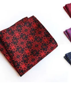 New OUKU Men's Ties Pocket Squares Cravat Ascot Work Striped