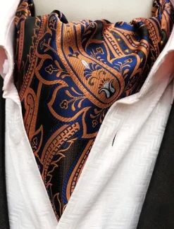 Sale OUKU Men's Ties Scarf Cravat Ascot Vintage Work Classic Style Fashion Business Causal Date
