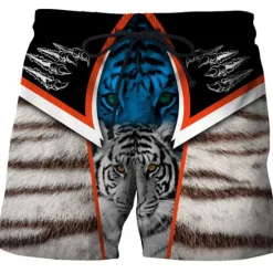 Hot OUKU Men's Tiger Letter Swim Trunks Swim Shorts Board Shorts Mid Waist Hawaiian Boho Outdoor Holiday Going out Pocket Elastic Waist Drawstring Designer Clothing Apparel