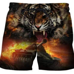 Hot OUKU Men's Tiger Letter Swim Trunks Swim Shorts Board Shorts Mid Waist Hawaiian Boho Outdoor Holiday Going out Pocket Elastic Waist Drawstring Designer Clothing Apparel