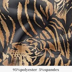 Clearance OUKU Men's Tiger Skin Dress Pants Mid Waist Business Casual Formal Outdoor Street Zipper Pocket Summer Spring Fall 3D Print Brown