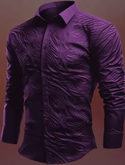 Online OUKU Men's Totem Halloween Costumes Shirt Button Up Shirt Long Sleeve Vintage Gothic Outdoor Halloween Street Fall & Winter Turndown Buttons Print Black Blue Purple Green
