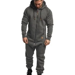 New OUKU Men's Tracksuit Jumpsuit Street Spring Long Sleeve Hooded Cotton Warm Breathable Soft Fitness Running Walking Sportswear Activewear Navy Dark Gray Wine