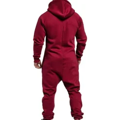 New OUKU Men's Tracksuit Jumpsuit Street Spring Long Sleeve Hooded Cotton Warm Breathable Soft Fitness Running Walking Sportswear Activewear Navy Dark Gray Wine