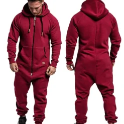 New OUKU Men's Tracksuit Jumpsuit Street Spring Long Sleeve Hooded Cotton Warm Breathable Soft Fitness Running Walking Sportswear Activewear Navy Dark Gray Wine