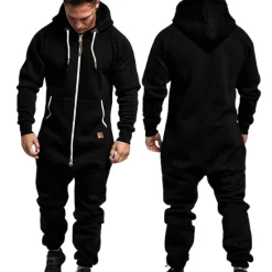 New OUKU Men's Tracksuit Jumpsuit Street Spring Long Sleeve Hooded Cotton Warm Breathable Soft Fitness Running Walking Sportswear Activewear Navy Dark Gray Wine
