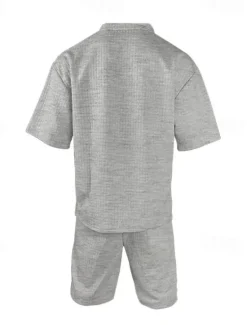 OUKU Men's Tracksuit Outfit Set Shorts Crew Neck Outdoor Daily Sports Pocket Drawstring 2 Piece Plain Black White Khaki Polyester Activewear Classic Casual Summer