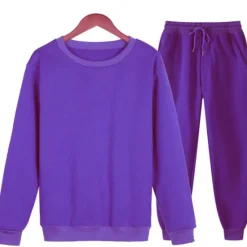 New OUKU Men's Tracksuit Sweatshirt Light Khaki. Blue Purple Pink Yellow Crew Neck Solid Color 2 Piece Sports & Outdoor Casual Streetwear Streetwear Sportswear Casual Winter Fall Clothing Apparel Hoodies