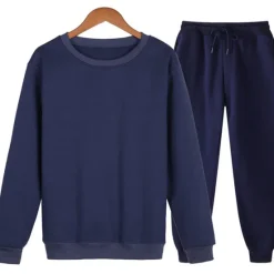 New OUKU Men's Tracksuit Sweatshirt Light Khaki. Blue Purple Pink Yellow Crew Neck Solid Color 2 Piece Sports & Outdoor Casual Streetwear Streetwear Sportswear Casual Winter Fall Clothing Apparel Hoodies