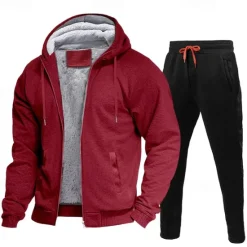 Discount OUKU Men's Tracksuit Sweatsuit Black Red Navy Blue Light Grey Dark Gray Hooded Color Block Drawstring 2 Piece Streetwear Cool Spring Fall Clothing Apparel Hoodies Sweatshirts
