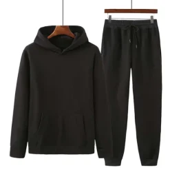 New OUKU Men's Tracksuit Sweatsuit Jogging Suits Wine Red Black White Yellow Pink Hooded Plain Drawstring 2 Piece Sports & Outdoor Sports Streetwear Streetwear Casual Big and Tall Fall & Winter Clothing