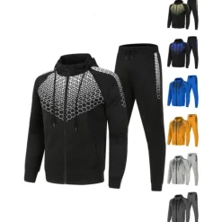 Best OUKU Men's Tracksuit Sweatsuit 2 Piece Full Zip Casual Winter Long Sleeve Thermal Warm Breathable Moisture Wicking Fitness Gym Workout Running Sportswear Activewear Navy Black White