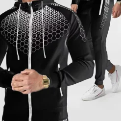 Best OUKU Men's Tracksuit Sweatsuit 2 Piece Full Zip Casual Winter Long Sleeve Thermal Warm Breathable Moisture Wicking Fitness Gym Workout Running Sportswear Activewear Navy Black White