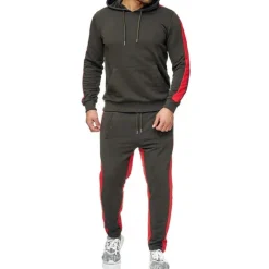 Sale OUKU Men's Tracksuit Sweatsuit 2 Piece Street Winter Long Sleeve Thermal Warm Breathable Moisture Wicking Fitness Gym Workout Running Sportswear Activewear Stripes Black Yellow Red