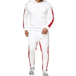 Sale OUKU Men's Tracksuit Sweatsuit 2 Piece Street Winter Long Sleeve Thermal Warm Breathable Moisture Wicking Fitness Gym Workout Running Sportswear Activewear Stripes Black Yellow Red